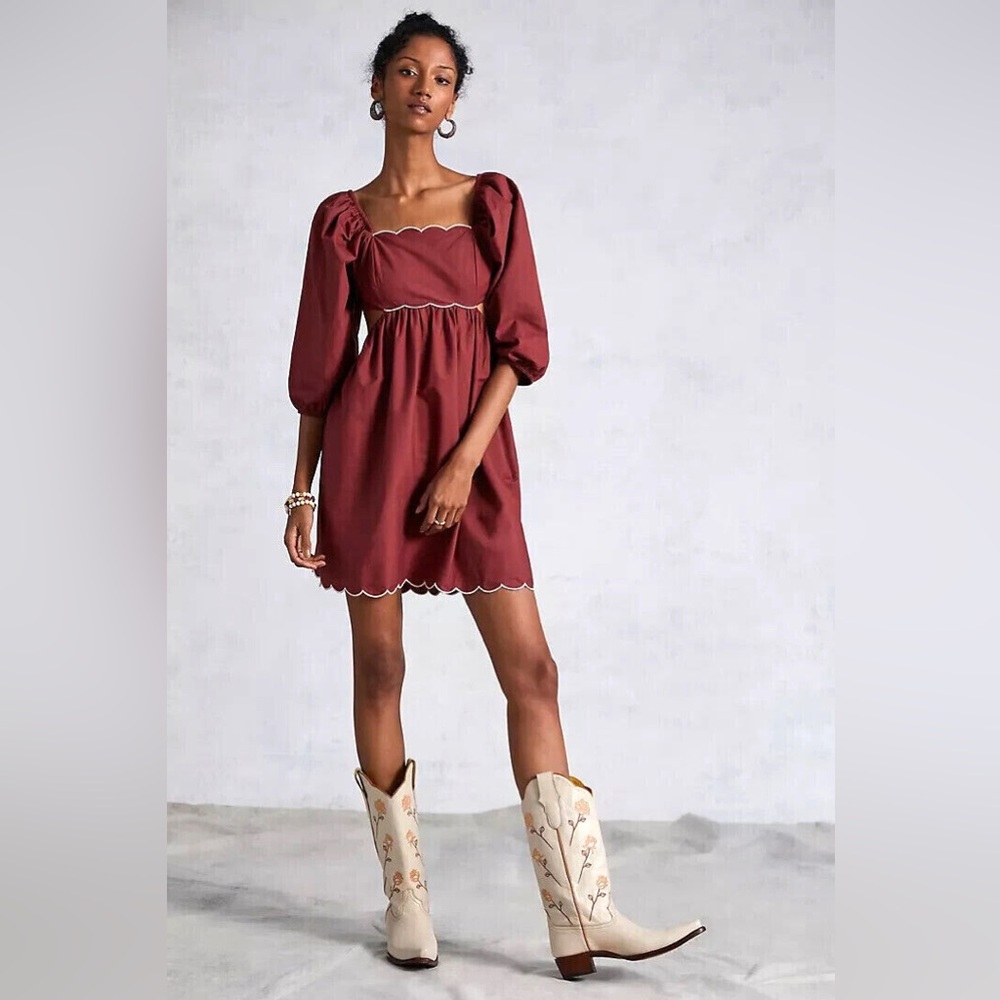 🦋2xHP!🦋Anthropologie | Forever That Girl Scalloped Mini Dress
